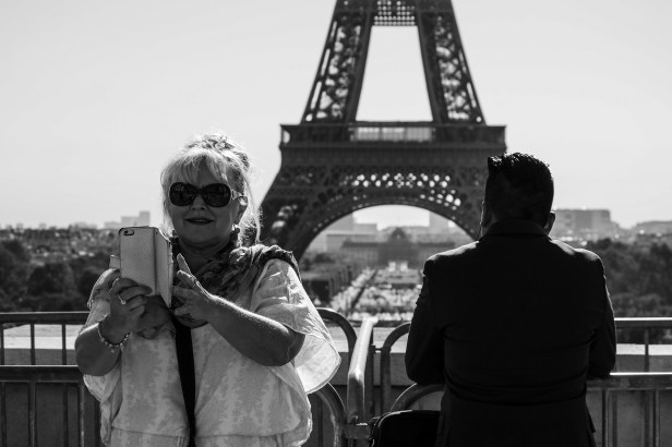 Eiffel Tower - woman doing selfie